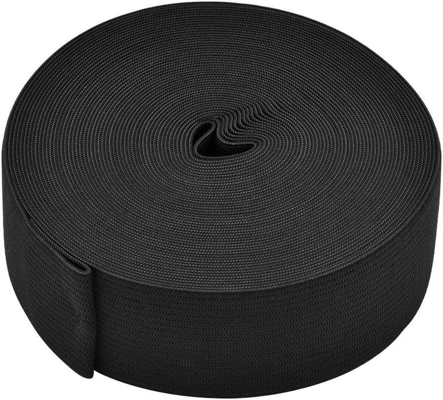 Abbaoww 45 Yard 1 Inch Elastic Band, Springy Stretch Knit Elastic Spool for Sewing, Black
