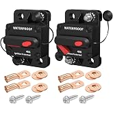 DaierTek 40 Amp Circuit Breaker 12V - 48V, 12 Volt DC Circuit Breaker 40A Waterproof with Manual Reset Inline for Marine Boat Automotive Car Truck RV ATV UTV Audio -2Pack