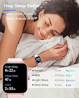 TOOBUR Smart Watch Women Alexa Built-in IP68 Waterproof 1.8" Fitness Tracker view 4
