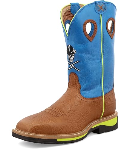 Twisted X Men\'s Western Nano Composite Toe Work Boots Brown Teal Barbed Wire 11D TWISTED X ALLOY TOE GREEN TOP BARBWIRE BOOT – Hitch main image 4