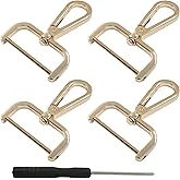 Litoexpe 4 Pack Detachable Snap Hook Swivel Clasp with 1.5 Inch Screw Bar, Gold Heavy Duty Swivel Lobster Claw Clasps, with Cross Screwdriver
