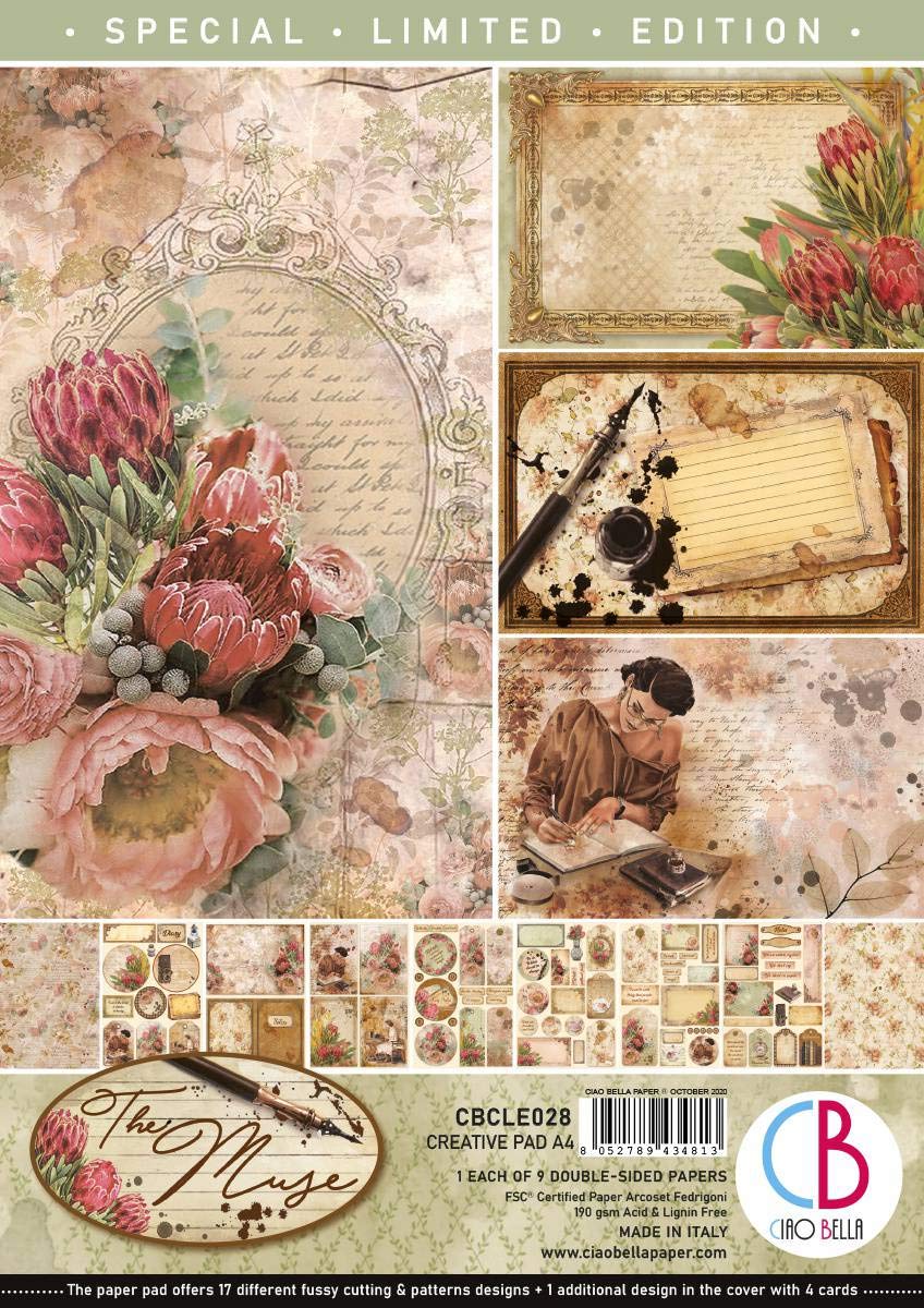 Ciao Bella Paper PAD A4 9/PKG, Muse, 9 Designs/1 Each, One Size