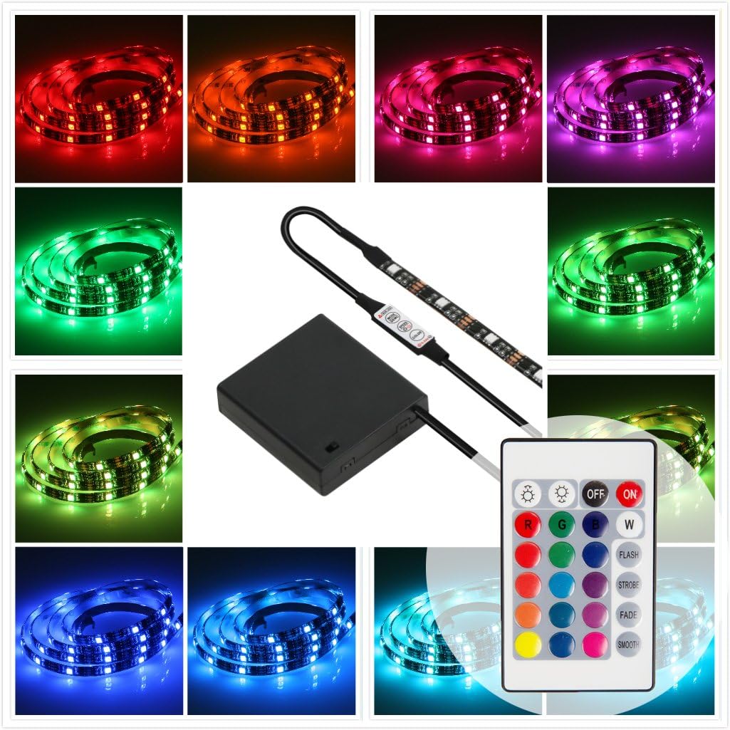 Geekeep Battery Powered Led Strip Lights with Remote