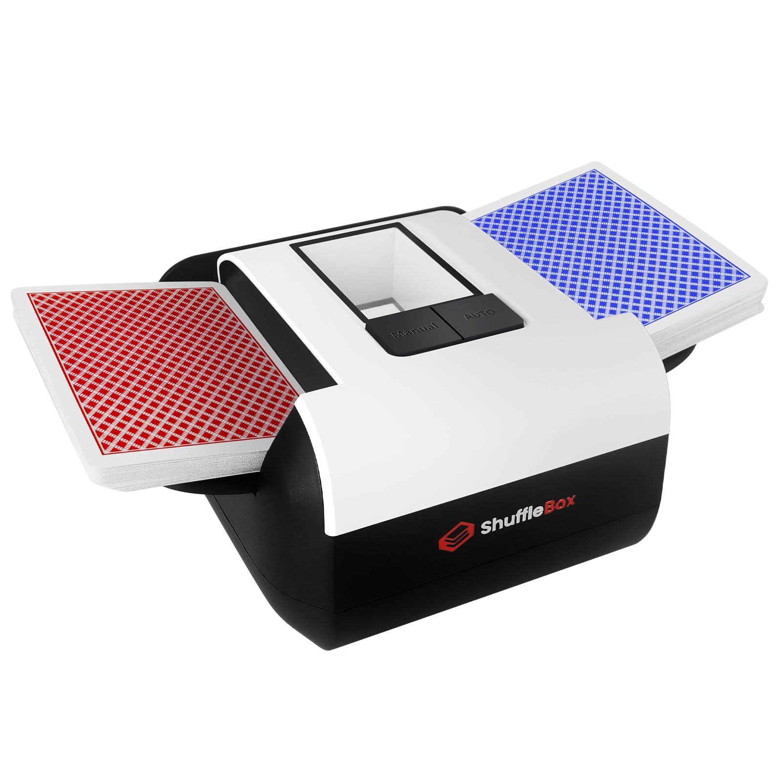 ShuffleBox S1 Automatic Card Shuffler with 2000mAh Rechargeable Built-in Battery, 2 Deck Ultra Quiet Shuffling Machine