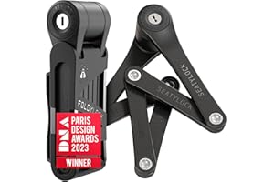Seatylock FoldyLock Mini Folding Bike Lock - Patented Lightweight Bicycle Lock - Heavy Duty Anti Theft Guard with Key for Electric Scooter & City Bikes