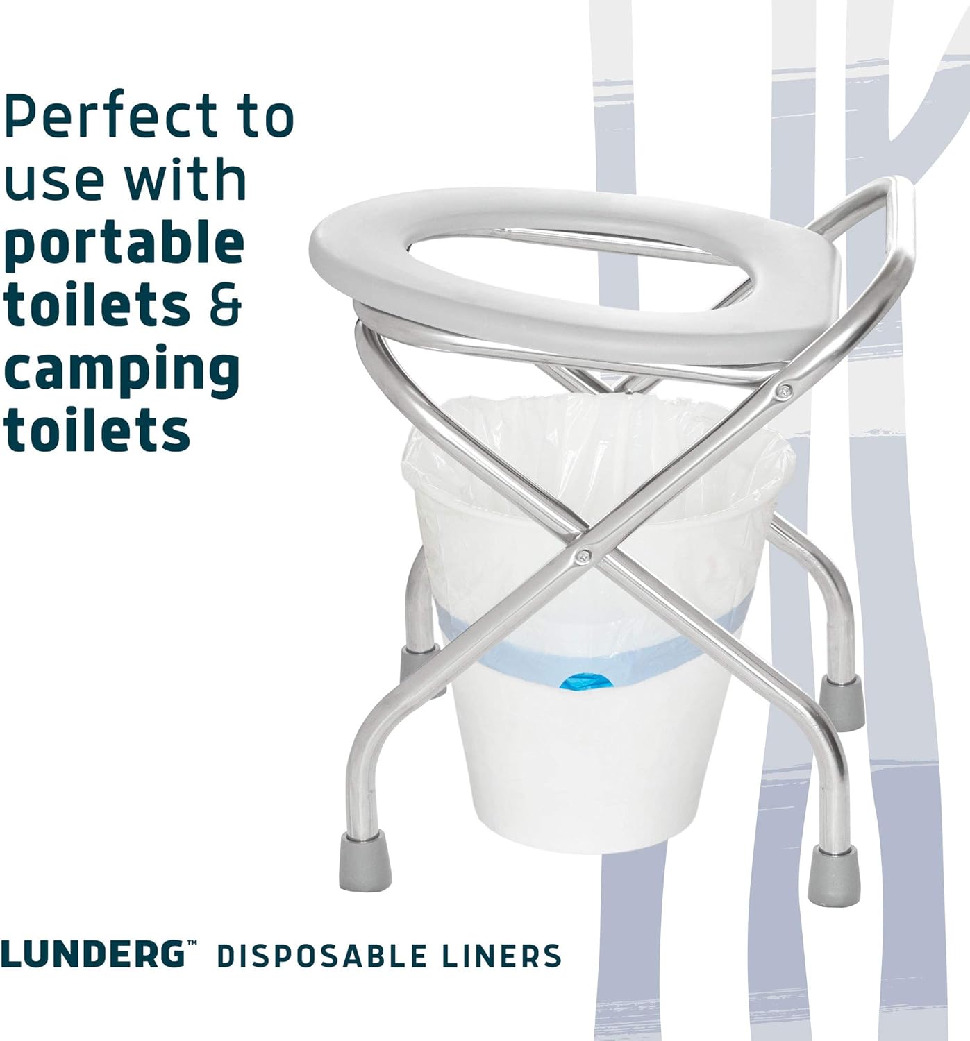 Lunderg Commode Liners - Value Pack 100 Count Universal Fit - Medical Grade Bedside Commode Liners Disposable for Adult Commode Chair, Portable Toilet Bags or Camping Toilet Bags: Health & Personal Care