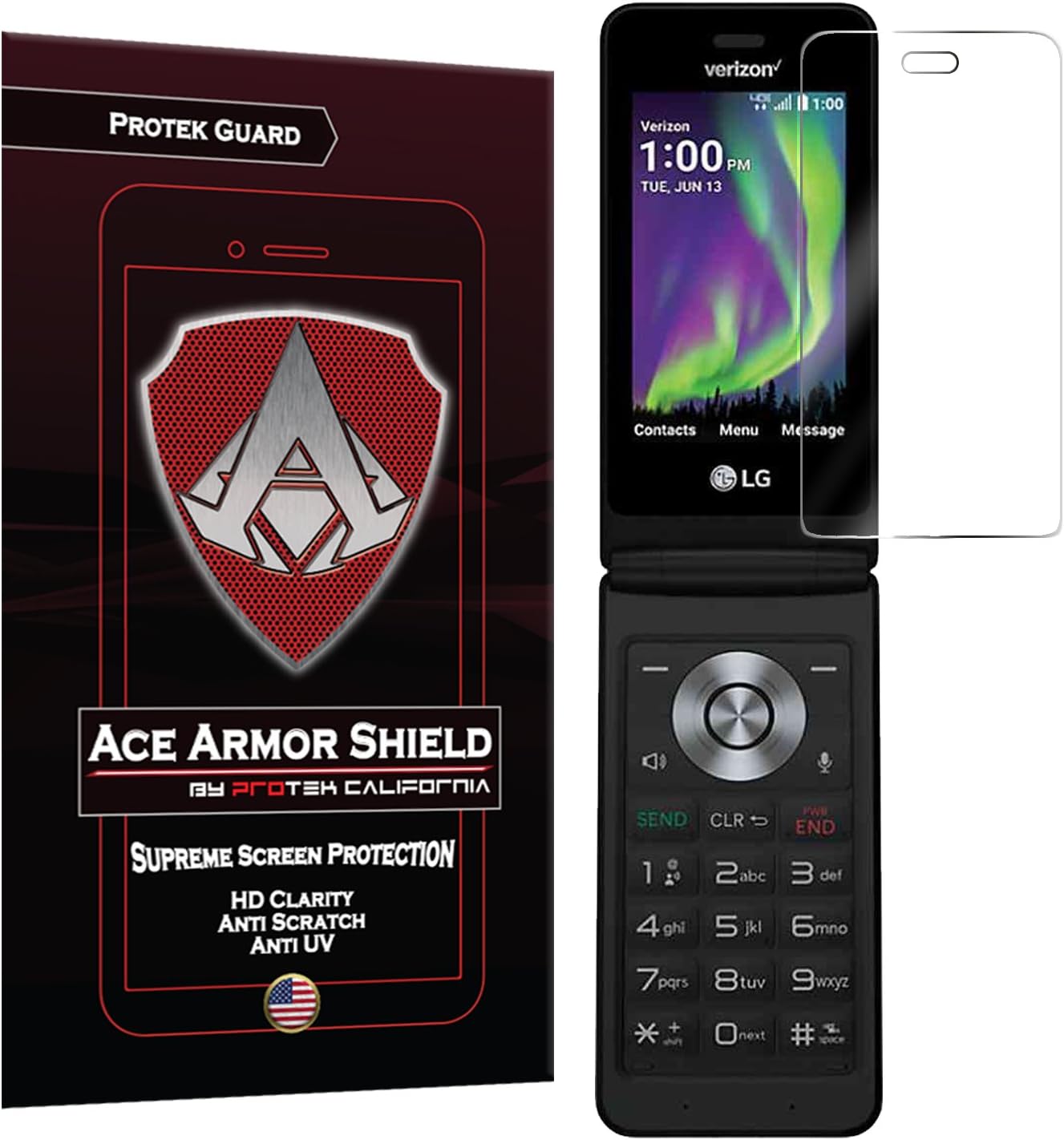 Ace Armor Shield Protek Guard Screen Protector for The LG Exalt LTE with Free Lifetime Replacement Warranty