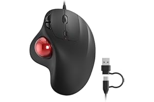 Nulea M509 Trackball Mouse Wired, Ergonomic Design, Easy Thumb Control, Precise & Smooth Tracking, 2-in-1 Interface (Type A &Type C), Compatible for PC, Laptop, Mac, Windows.