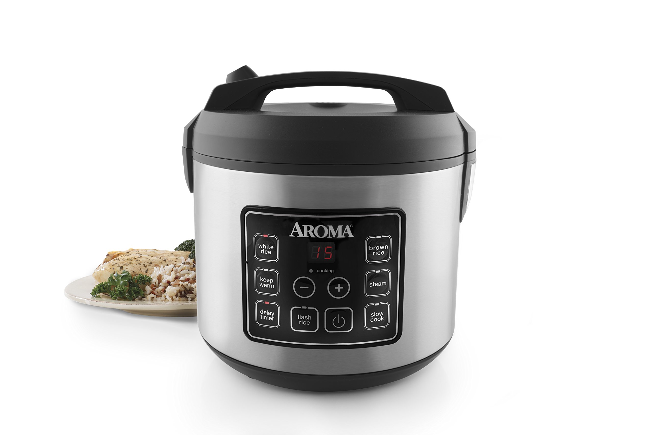 Aroma Housewares 20 Cup Cooked (10 cup uncooked) Digital Rice Cooker ...