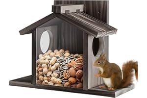 GNODRY Gnodary Squirrel Feeders for Outside, Durable Squirrel House for Outdoor - Chipmunk Feeder, Squirrel Food for Backyard Squirrels Hold Corn, Corn Cob, Peanuts (Walnut Brown)