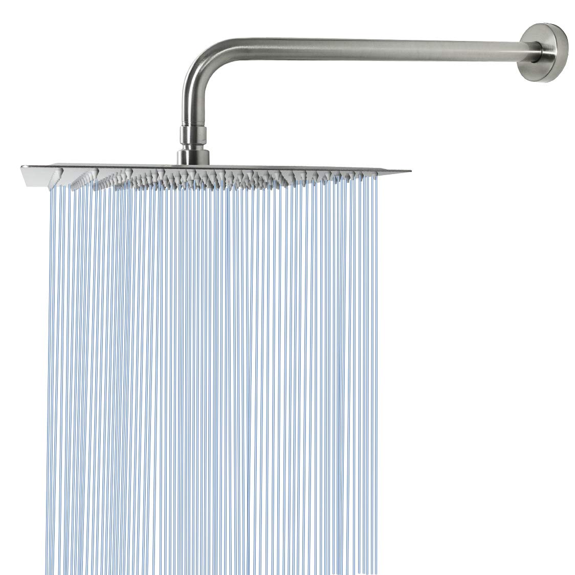 Photo 1 of **pARTS oNLY** NearMoon Square Rain Shower Head With Extension Arm, Large Stainless Steel Rainfall Shower-Waterfall Full Body Coverage (12 Inch, Nickel)