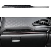 Car Sticker ABS Carbon Fiber Copilot Dashboard Strip Panel Decal Interior Trim Cover Only for Subaru Forester 2025 2026 Accessories