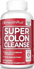 Health Plus Super Colon Cleanse Detox Capsules, 60 Day Supply, 240 Ct | Capsules with senna and psyllium husk, 120 servings; 