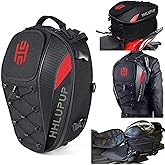 HHLUPUP 38L Motorcycle Tail Bag Seat Helmet Large Capacity Motorcycle Backpack Waterproof Luggage Bag Red