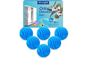 XCLEEN Shoe Deodorizer Balls, Sneaker Odor Eliminator, Long-Lasting Air Freshener for Cloest Car Lockers Drawer Gym Bags, 6 Pack Linen Scent