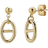 Semper.L 14K Gold Plated S925 Sterling Silver Post Lightweight Drop/Dangle Huggie Stud Earrings for Women | Ball Drop Earrings