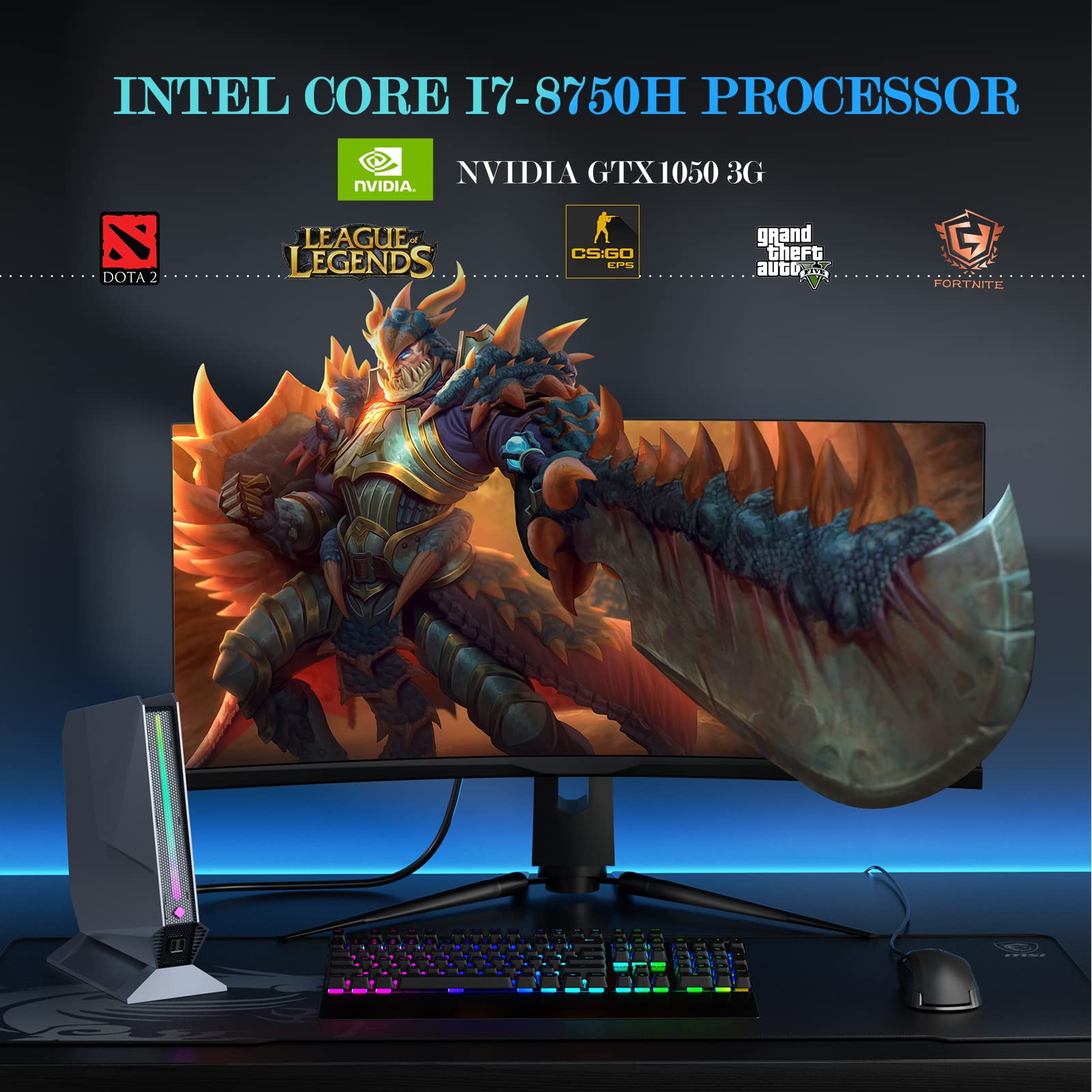 Mua Mini Gaming PC, Intel I7-8750H Mini PC & NVIDIA GTX1050 GDDR5 6C ...
