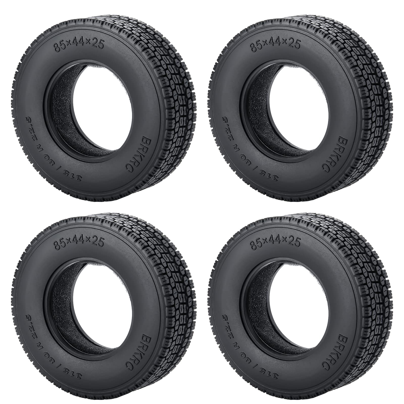 AXspeed 4pcs 25mm RC Wheel Tyres Tires Set Upgrade Parts for 1/14 Tamiya Trailer Tractor Truck