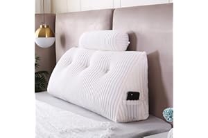 Gpround Wedge Headboard Pillows + Head Roll Pillow Bed Wedge Pillow for Headboard Large Bolster for Bed Rest Reading Pillows Backrest Pillows for Sitting in Bed