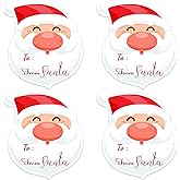 Wonmon 200 PCS Christmas Name Stickers Gift Labels Tags, from Santa Gifts Tag Stickers Name Label Sticker for Christmas Holiday Gifts Packaging Greeting Cards Holiday Supplies Decorations