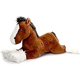 The Petting Zoo Clydesdale Horse Stuffed Animal Plushie, Gifts for Kids, Wild Onez Barnyard Animals, Brown Horse Plush Toy, Jumbo 27 inches