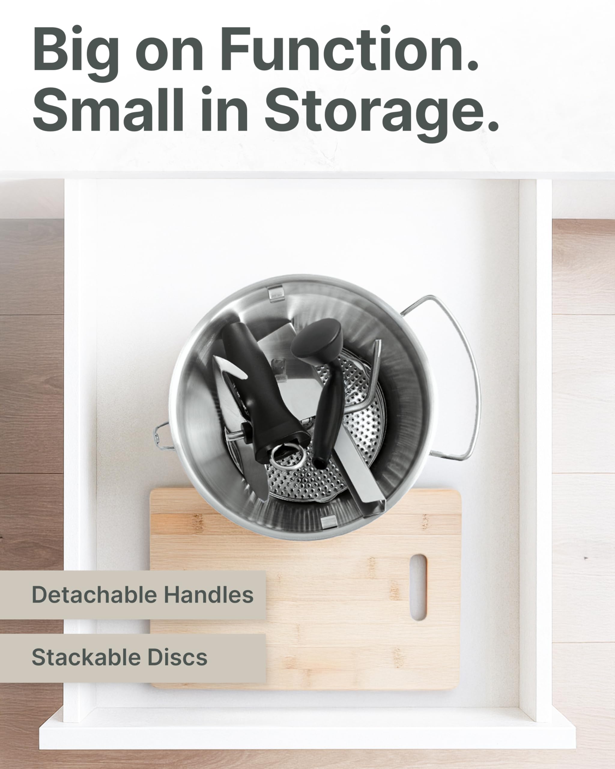 Stainless Steel Food Mill with Detachable Handles – Hand Crank Grinder for Baby Food, Tomato Sauce & Mashed Potatoes – Includes 3 Discs – Easy to Use & Clean – Great for Home Chefs, Parents & Canning