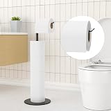 niffgaff Free-standing Stainless Steel Toilet Roll Holder Matte Black Finish view 3