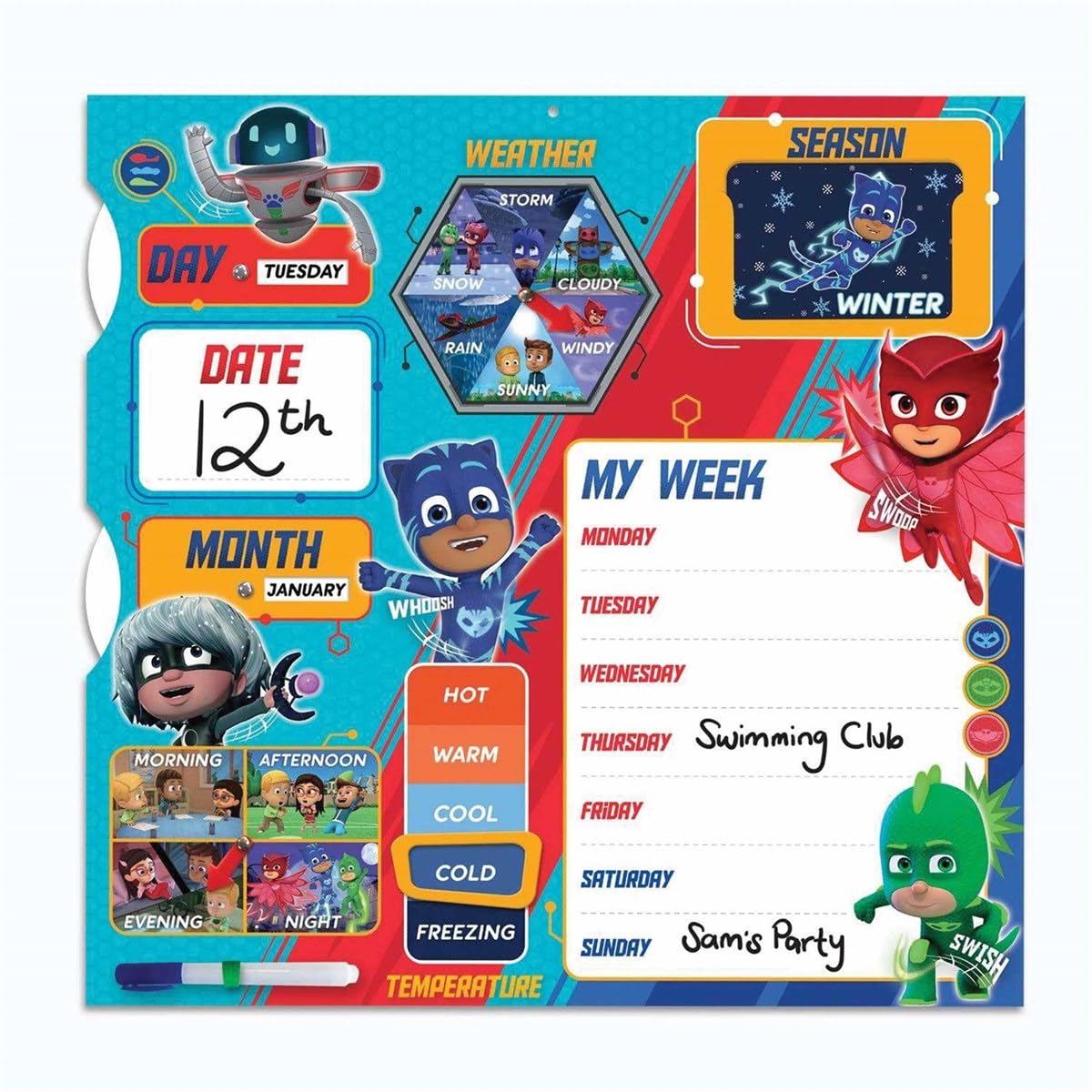 Danilo Promotions LTD My First Activity Calendar PJ Masks Children's Educational Toy,34cm x 50cm
