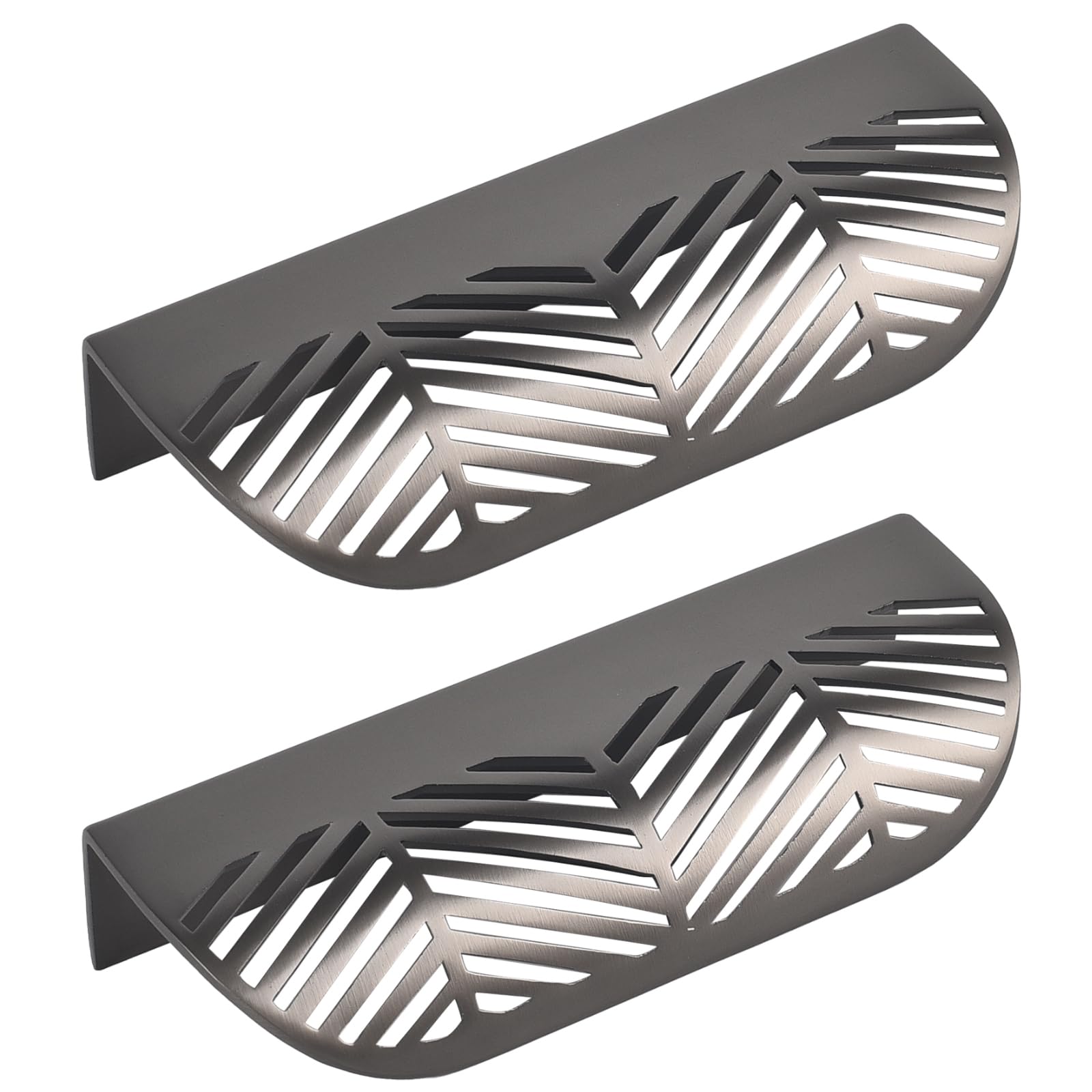 2PCS Kitchen Hardware Bin Cup Handles, Door Pull Handle, 116mm*44mm Leaf-Shaped Kitchen Cupboard Drawer Cabinet Decorative Furniture