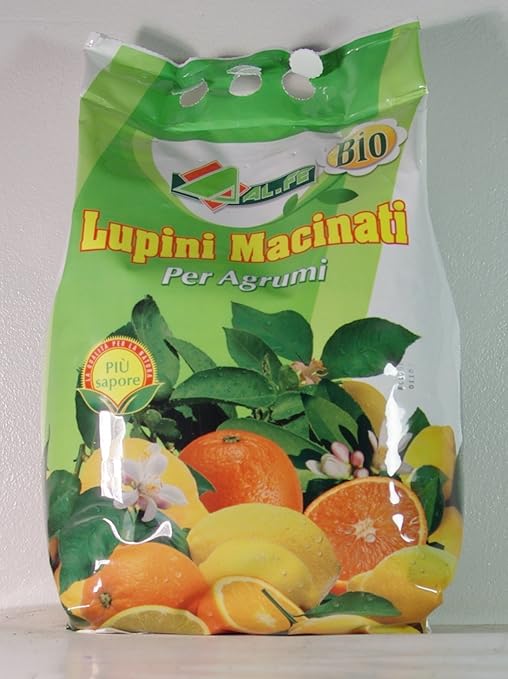 title=LUPINI MACINATI CONCIME PER LIMONI E PIANTE ACIDOFILE CONFEZIONE IN SACCO DA 5