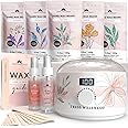 Tress Wellness Waxing Kit for Brazilian Wax - Easy to Use - For Sensitive Skin - Digital Display, Flower Watercolor White