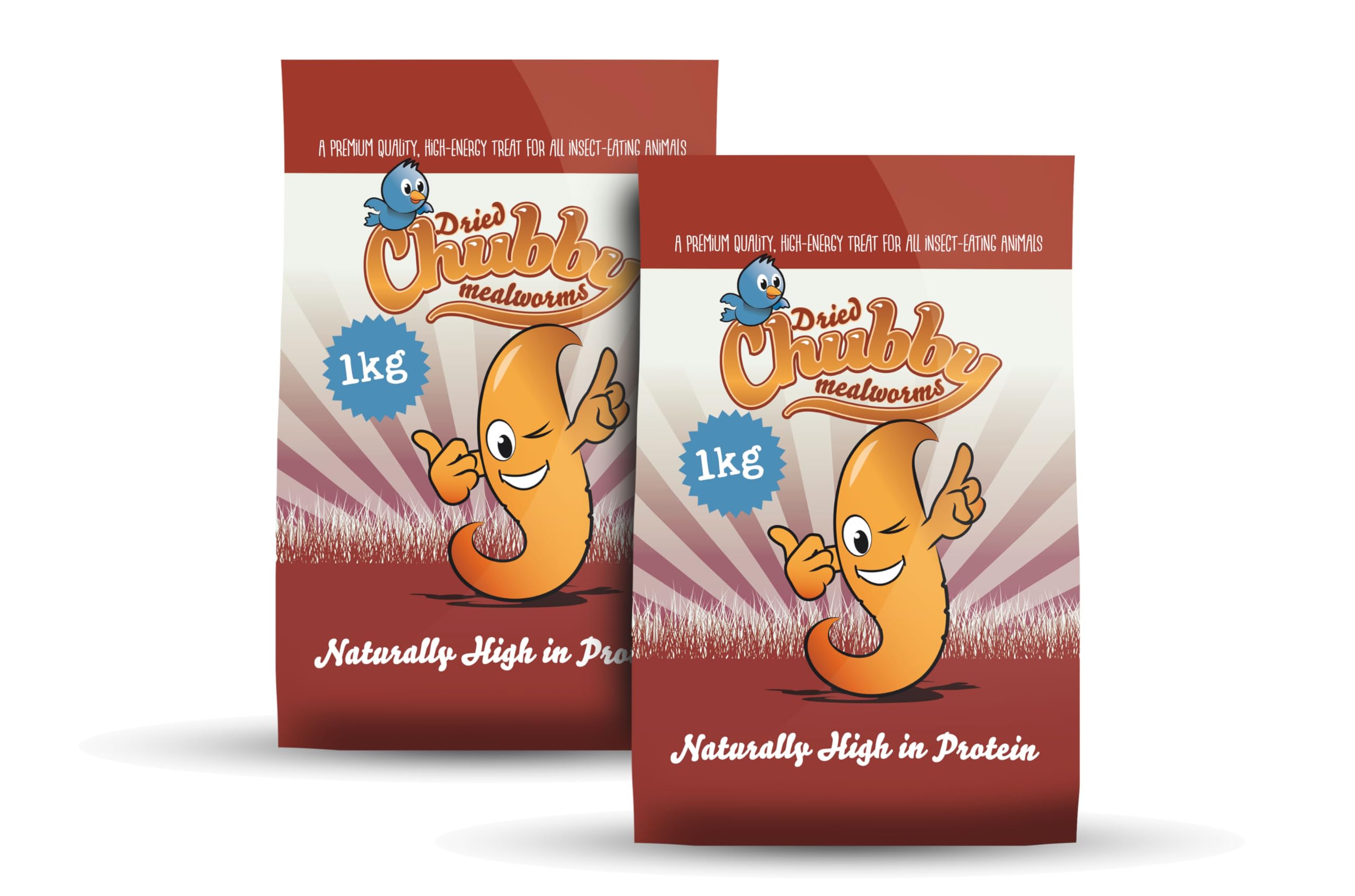 Chubby Mealworms (2 kg), Dried Mealworms For Wild Birds, Protein Rich High Energy Dried Mealworms for Birds