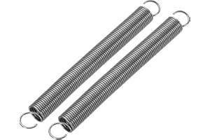 PATIKIL Extension Spring, 2pcs Wire Diameter 0.04", OD 0.4", Free Length 3.9" Spring Steel Dual Hook Tension Springs for Lawn