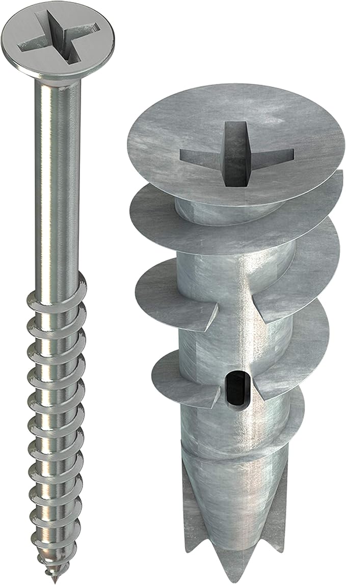 TOX plasterboard dowel Spiral Plus 374 with screw, 50 pieces of plugs and 50 screws, 068101041