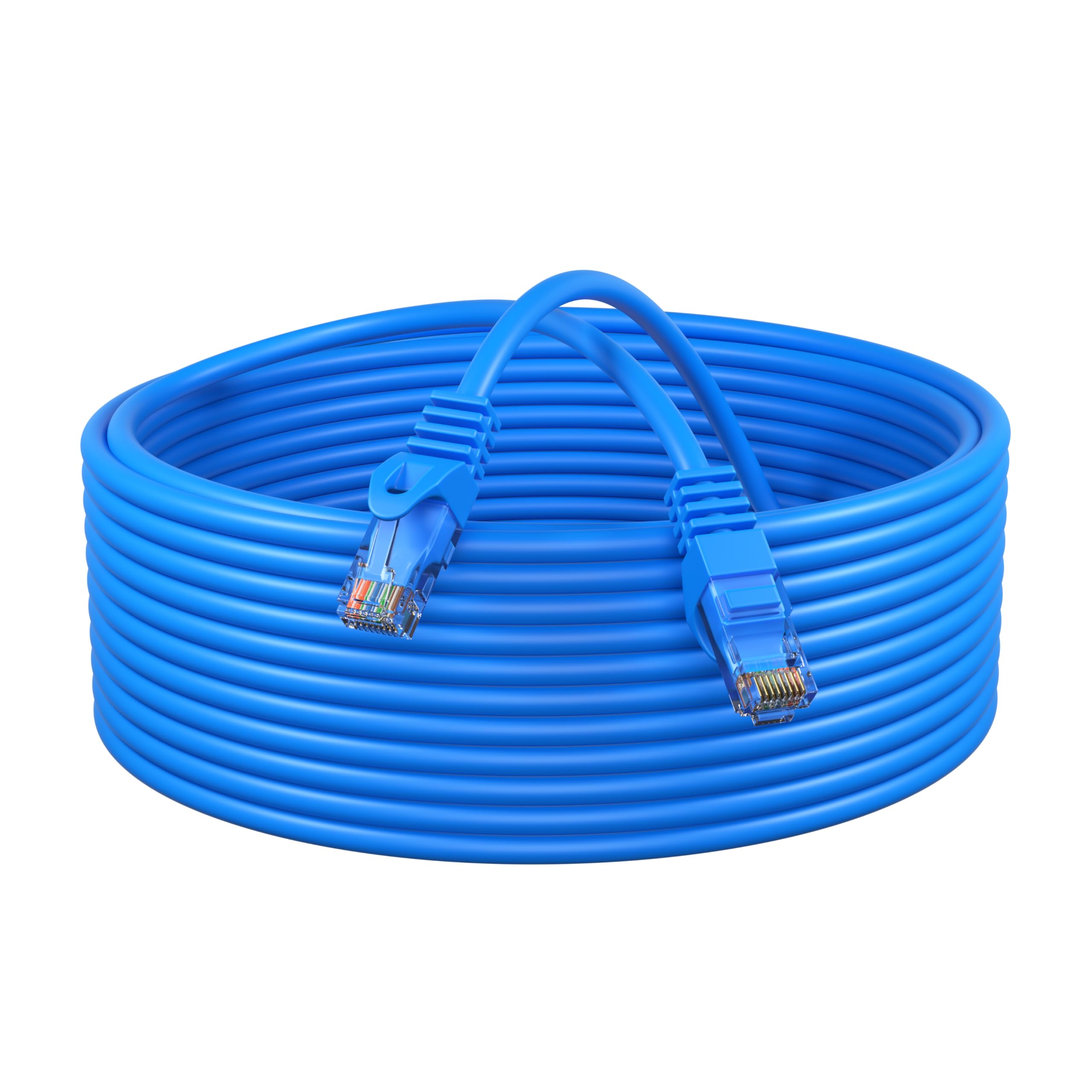 Cables Direct Online Cat5e 50FT Network Ethernet Patch Cable, 350Mhz Internet Wire, Backwards Compatible with Cat5, for PC, Modem, Router, Consoles for Home and Office, Blue