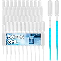 MAQIHAN Pipettes Plastic Droppers 50PCS - 3ML Disposable Calibrated Transfer Pipettes Pipette Droppers for Measuring Science 
