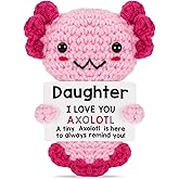 Weming Daughter Gifts from Mom Dad, Crochet Axolotl Gifts from Mother Father, Best for Birthday, Mother's Day, Christmas Stocking Stuffers, Easter Essentials & Valentines, Graduation