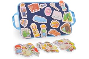 CHEFAN Felt/Flannel Board Story Set of 4, PRECUT Felt Pieces for Preschool Toddlers Circle Time,We are Going On A Bear Hunt, Mary Had A Little Lamb, Little Bo-Peep, Little Boy Blue