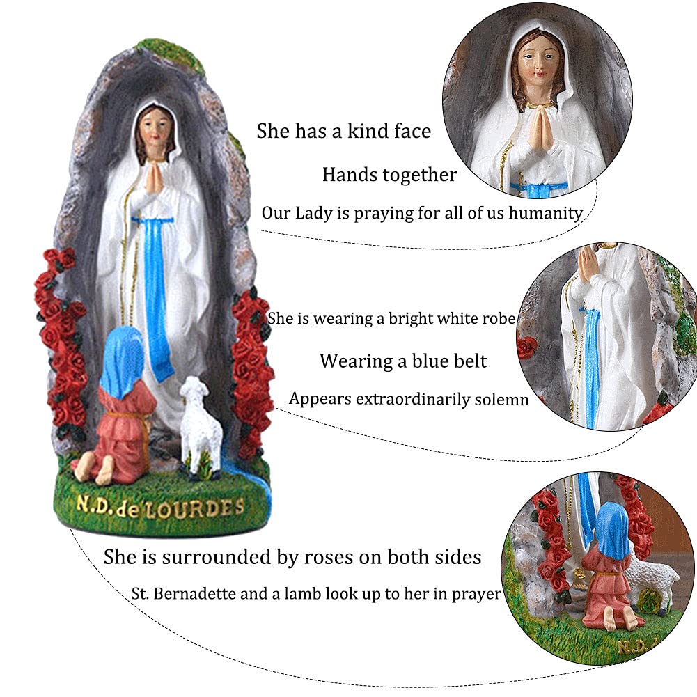 Mua Our Lady of Lourdes Statue - 8" Resin Figurine - Saint Bernadette ...