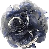 Rose Flower Brooches for Women Fabric Pearl Lapel Pins Big Camellia Flowers Brooch Pin Wedding Party Dance Elegant Dress Accessories for Clothes Fashion Jewelry for Banquet Ceremony 90mm