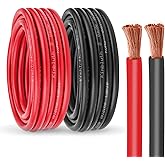 Kimbluth 8 Gauge Battery Cable Copper Wire, 10FT Red+10FT Black 8 AWG Welding Cable Standard USA OFC Wire for Automotive, Battery, Solar, Marine and Generator