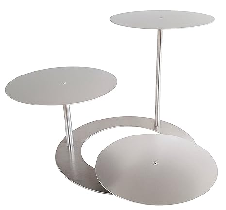 Tortenständer Aluminium Rund Tortenetagere Treppe Etagere Hochzeit 3 Etagen (Acrylplatten, 3x Ø 30cm)