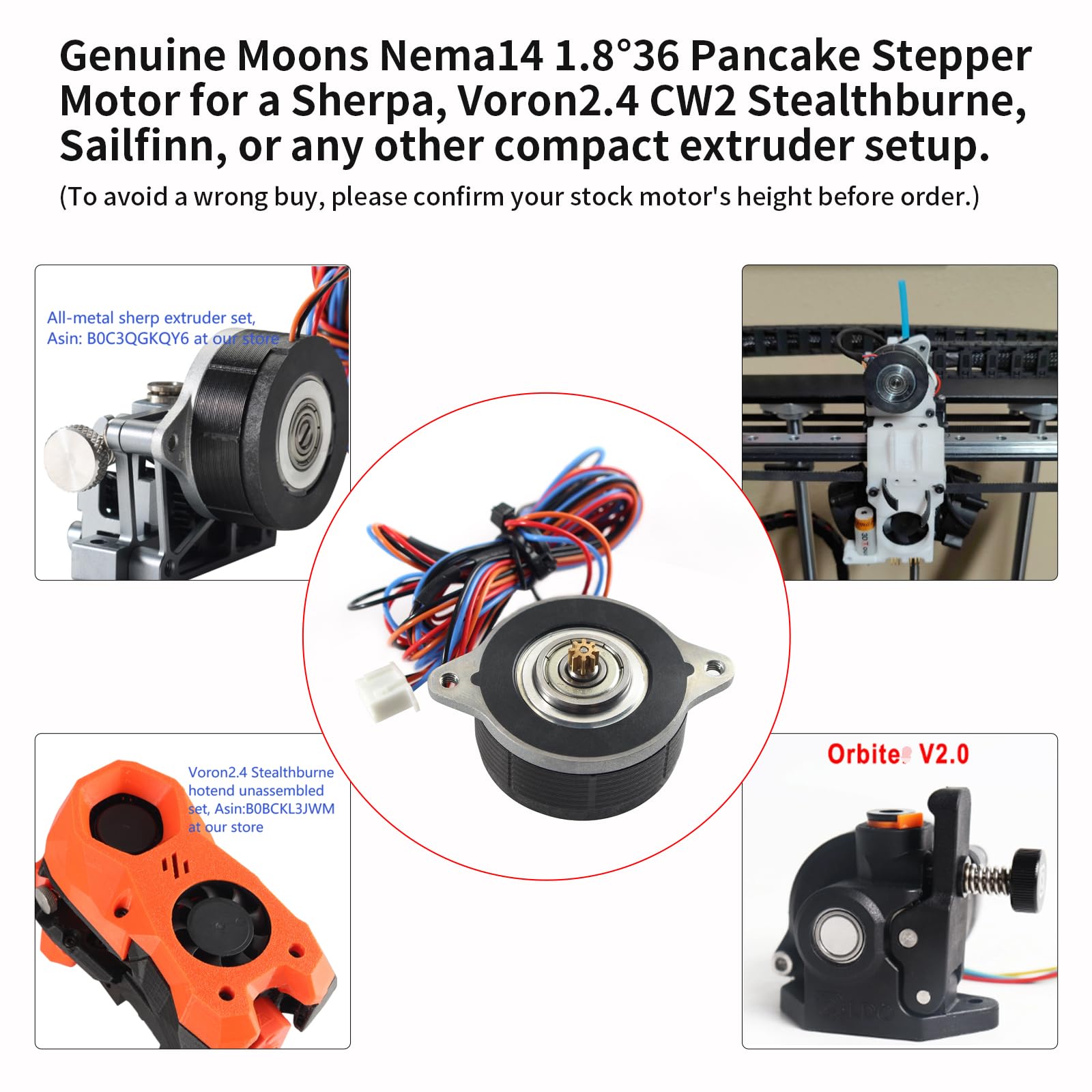 Mua FYSETC Moons Nema 14 36mm Pancake Stepper Motor with 8 Tooth Gear ...