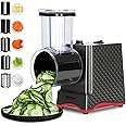2024 Upgraded Electric Cheese Grater, 250W Electric Cheese Shredder for Carrot,Vegetable,Potato.Electric Salad Shooter with 5 Blades, Enlarged Inlet and Dispenser, Great for Kitchen