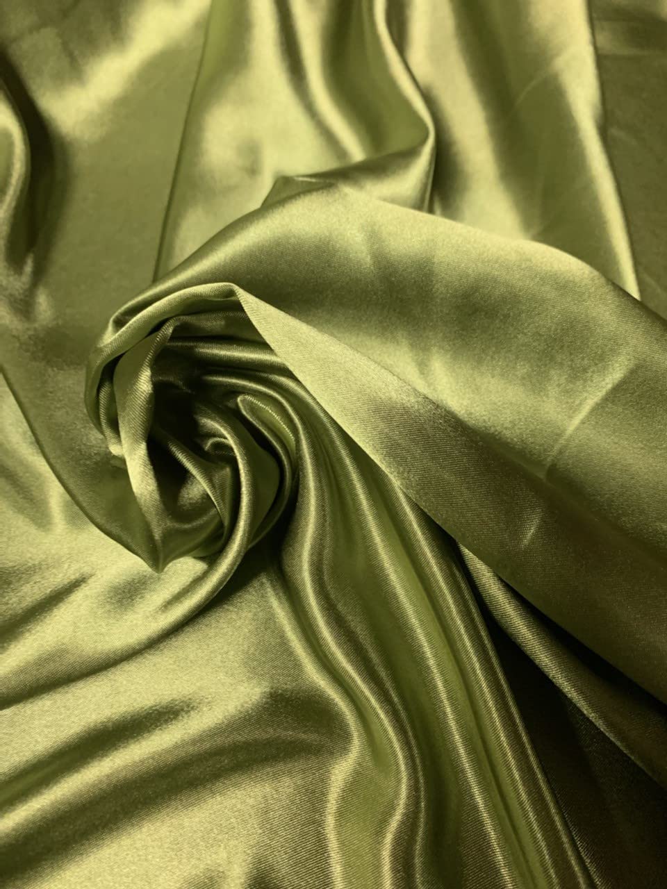 60" Sage Charmeuse Satin Fabric by The Yard for