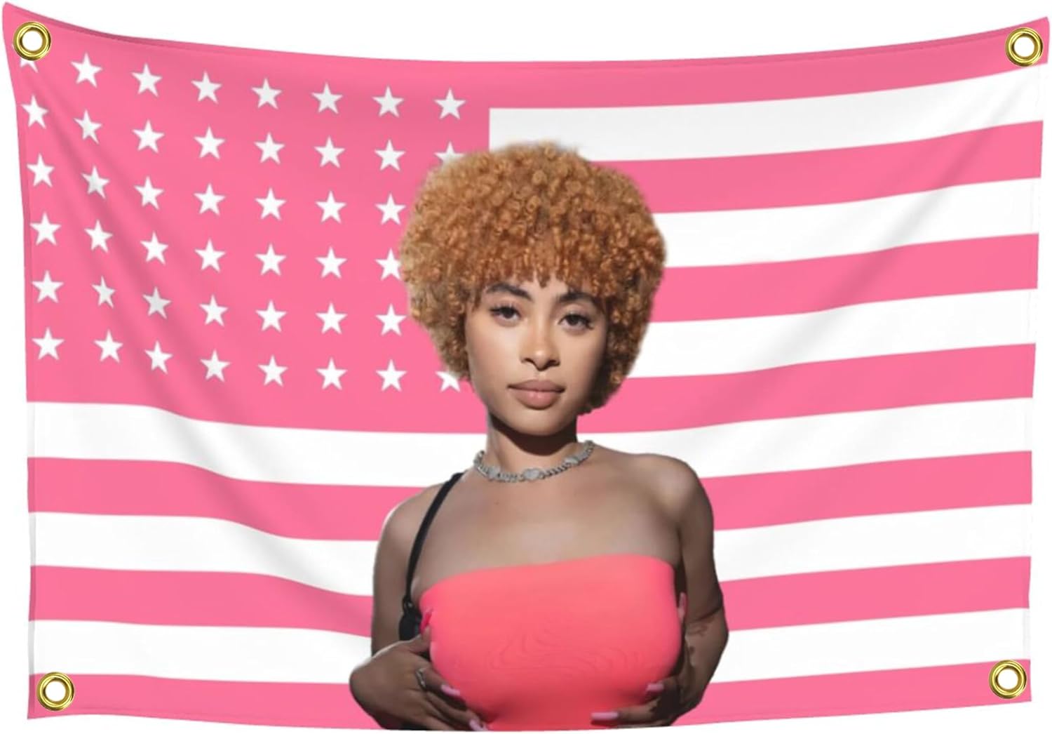 Tapestries - HOT Ice Spice Flag 3x5Ft Pink Tapestry Party Decoration Tapestry For Bedroom Livingroom Dormitory Wall Hanging Decor 36x60in