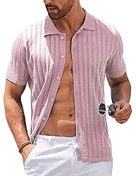 COOFANDY Men's Short Sleeve Shirts Casual Button