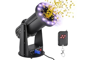 Helivivfy LED Confetti Machine, 1500W Electric Confetti Lights Confetti Blower with Remote Control Digital Confetti Cannon for DJ Parties, Nightclubs, Weddings, Stages, Concerts, Event Shows