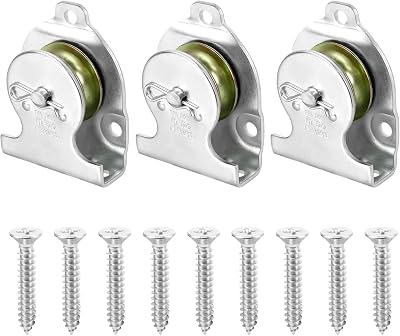 Jubaopen 3PCS Mounted Pulley Block 190kg Load Single Crane Ball Bearing Swivel