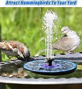 SZMP Solar Fountain 3.5W Glass Panel 7 Nozzles Bird Bath Garden Pond view 7